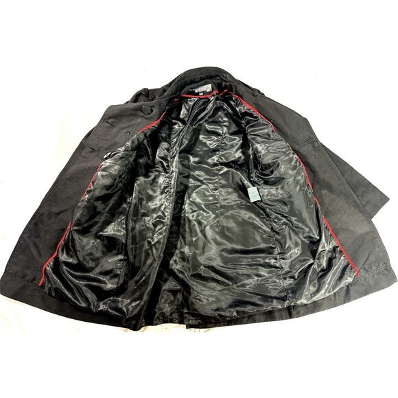 Kenneth Cole Reaction Women’s Black Double Breasted Trench Coat Medium - Picture 7 of 10